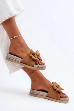 Damskie Klapki Na Platformie Z Kokardą Camel Aflia