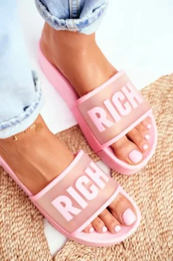 Damskie Klapki Na Platformie Różowe RICH