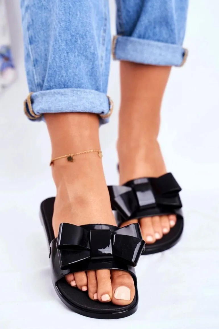 Damskie Klapki Pachnące Gumowe ZAXY Czarne FF285014