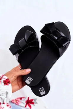 Damskie Klapki Pachnące Gumowe ZAXY Czarne FF285014