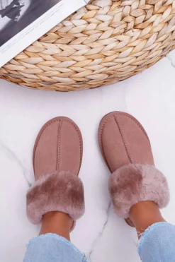 Damskie Klapki Papcie Khaki Mirendy