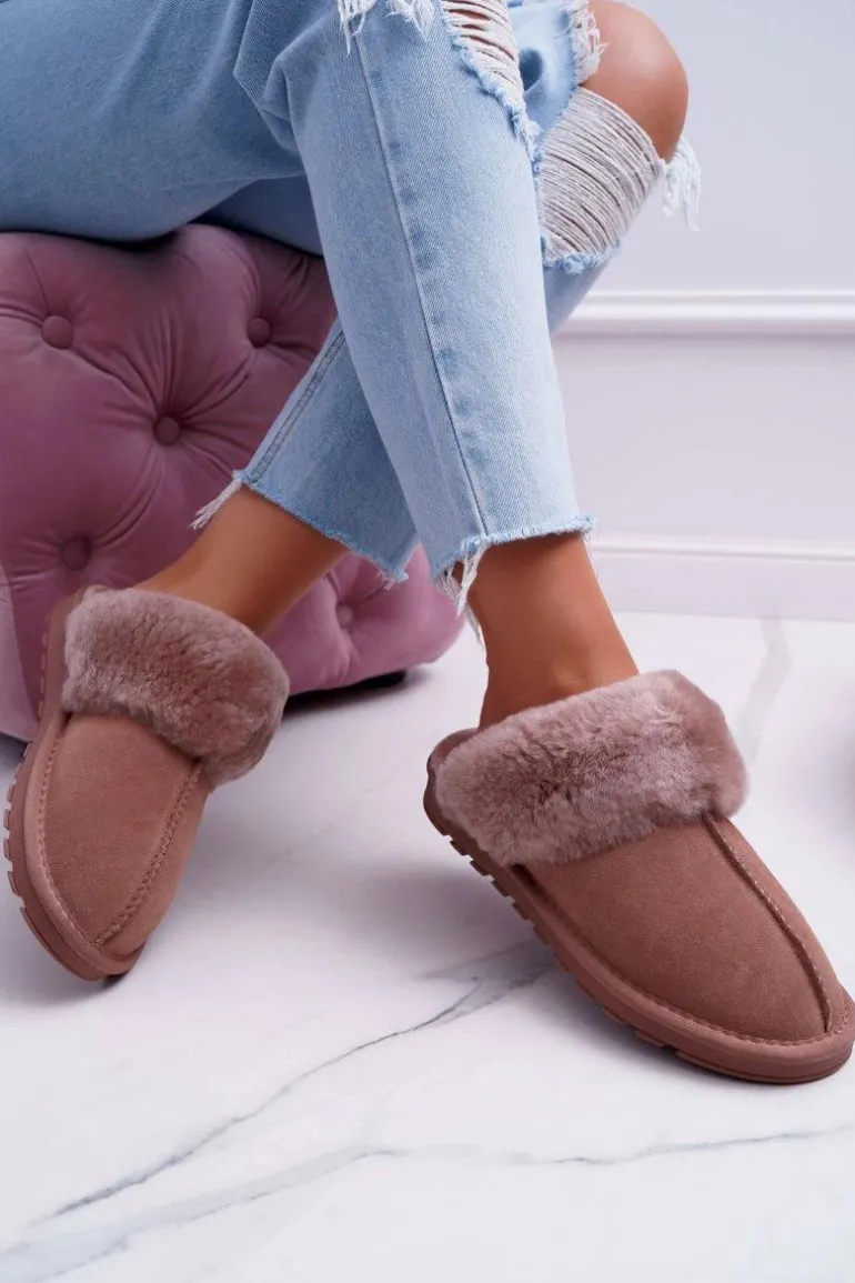 Damskie Klapki Papcie Khaki Mirendy