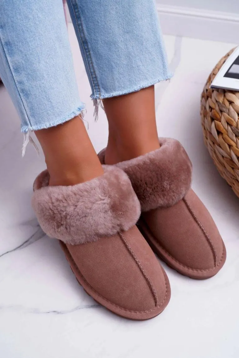 Damskie Klapki Papcie Khaki Mirendy