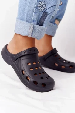 Damskie Klapki Sandały Lekkie Czarne Piankowe EVA