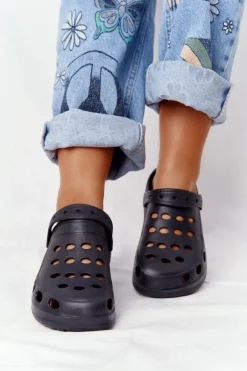 Damskie Klapki Sandały Lekkie Czarne Piankowe EVA