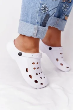 Damskie Klapki Sandały Na Basen Białe Piankowe EVA