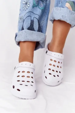 Damskie Klapki Sandały Na Basen Białe Piankowe EVA