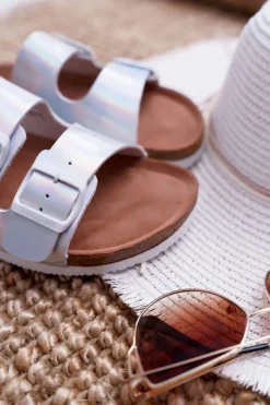 Damskie Klapki Srebrne Big Star DD274134