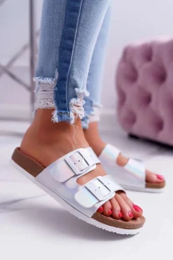 Damskie Klapki Srebrne Big Star DD274134