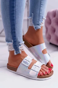 Damskie Klapki Srebrne Big Star DD274134