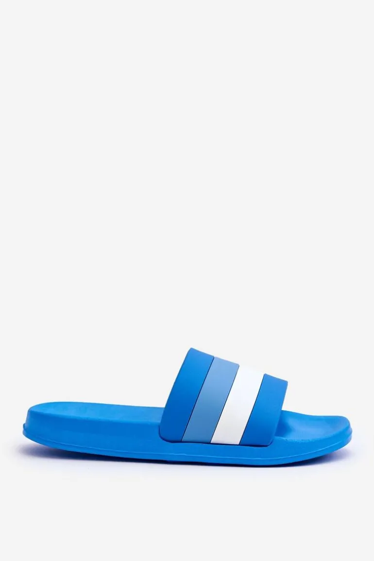 Damskie Klapki W Paski Niebieskie Vision