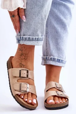 Damskie Klapki Wsuwane Beżowe Destino