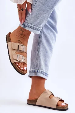 Damskie Klapki Wsuwane Beżowe Destino