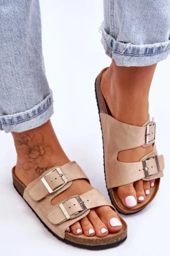 Damskie Klapki Wsuwane Beżowe Destino