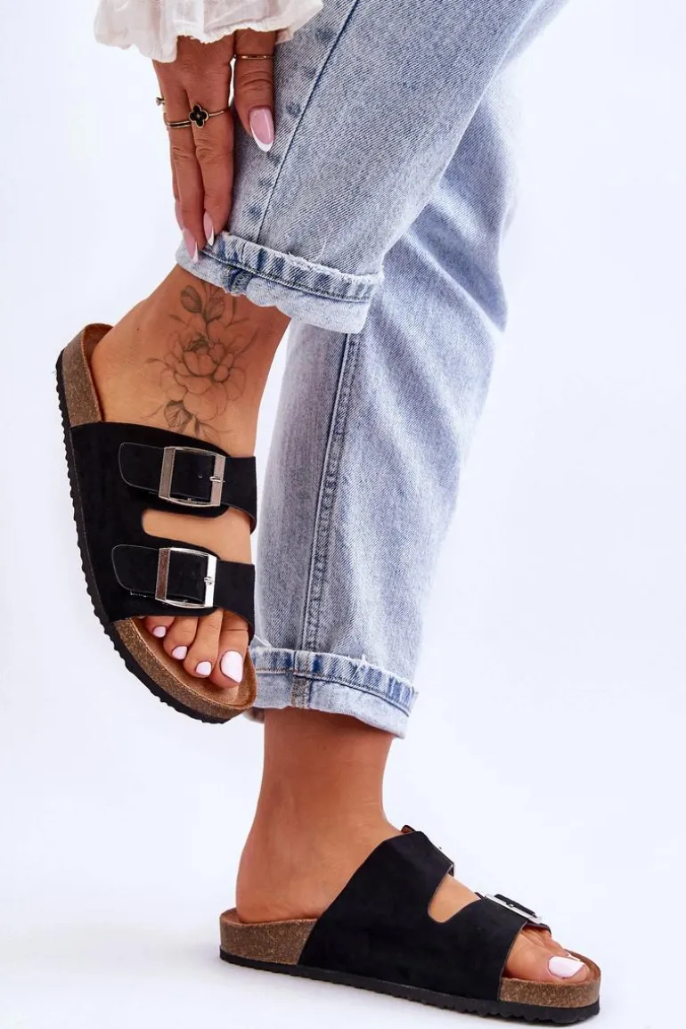 Damskie Klapki Wsuwane Czarne Destino