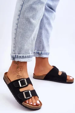 Damskie Klapki Wsuwane Czarne Destino