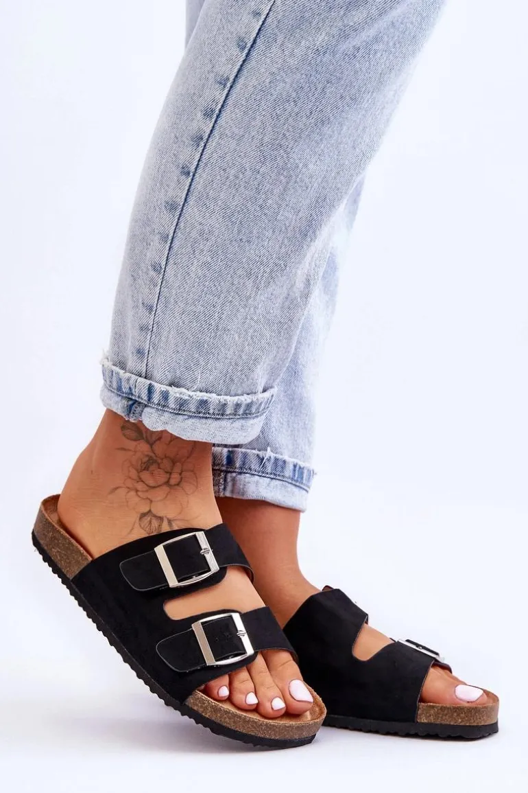 Damskie Klapki Wsuwane Czarne Destino