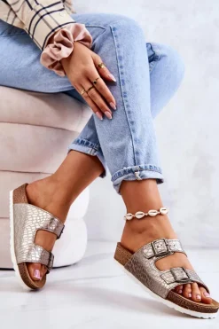 Damskie Klapki Wsuwane Inblu NM000027 Srebrne