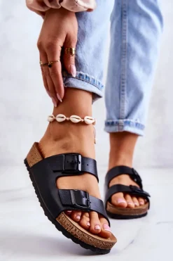 Damskie Klapki Wsuwane Inblu NM000028 Czarne