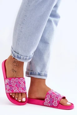 Damskie Klapki Z Emotikonami Fuksja Cosette