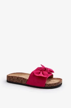 Damskie Klapki Z Kokarda Fuksja Ezephira