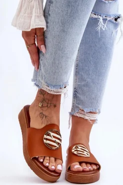 Damskie Klapki Z Ozdobą Camel Secrets