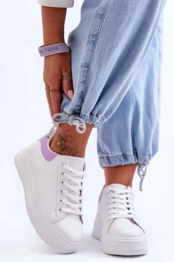 Damskie Klasyczne Buty Sportowe Biało-Fioletowe Night Trip