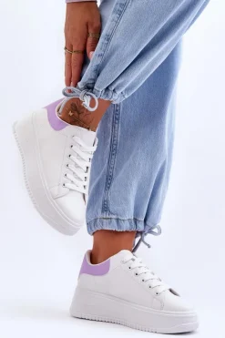 Damskie Klasyczne Buty Sportowe Biało-Fioletowe Night Trip