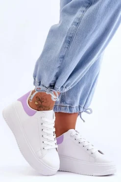 Damskie Klasyczne Buty Sportowe Biało-Fioletowe Night Trip