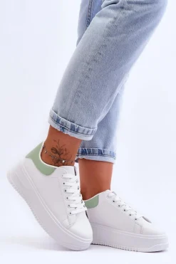 Damskie Klasyczne Buty Sportowe Biało-Zielone Night Trip