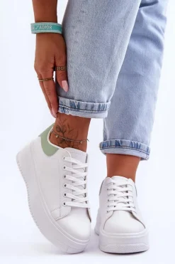 Damskie Klasyczne Buty Sportowe Biało-Zielone Night Trip