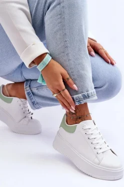 Damskie Klasyczne Buty Sportowe Biało-Zielone Night Trip