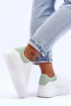 Damskie Klasyczne Buty Sportowe Biało-Zielone Night Trip