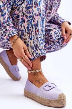 Damskie Klasyczne Espadryle Na Platformie Fioletowe Maurine