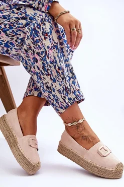 Damskie Klasyczne Espadryle Na Platformie Beżowe Maurine