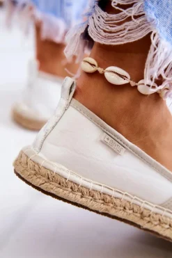 Damskie Klasyczne Espadryle Big Star JJ274951 Biało-Szare