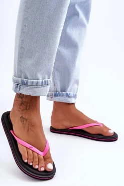 Damskie Klasyczne Japonki 4F 4FSS23FFLIF067-21S Czarno-Różowe