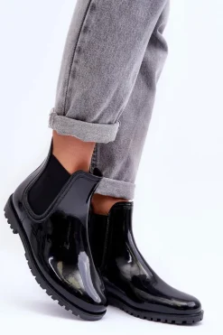 Damskie Klasyczne Kalosze Sztyblety Czarne Jenifry