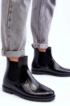 Damskie Klasyczne Kalosze Sztyblety Czarne Jenifry