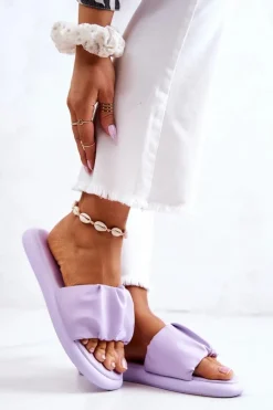 Damskie Klasyczne Klapki Fioletowe Feline