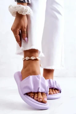 Damskie Klasyczne Klapki Fioletowe Feline