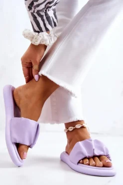 Damskie Klasyczne Klapki Fioletowe Feline