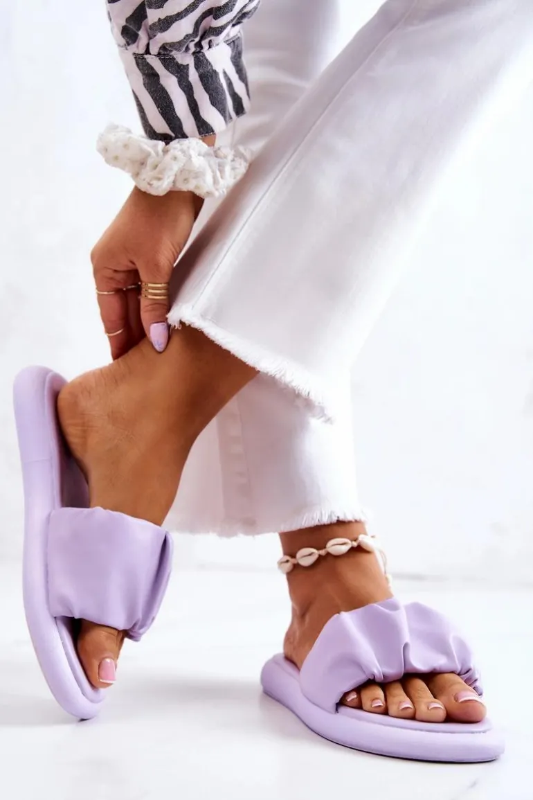 Damskie Klasyczne Klapki Fioletowe Feline