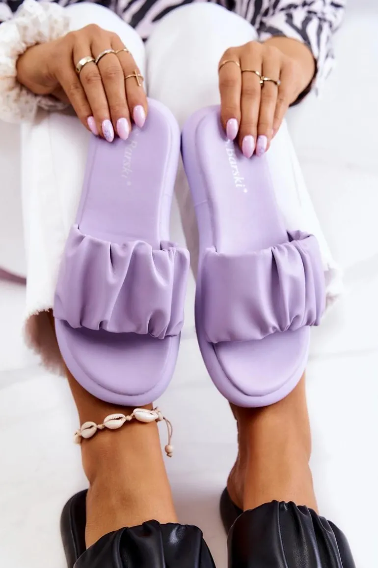 Damskie Klasyczne Klapki Fioletowe Feline