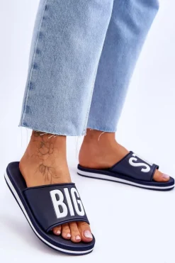 Damskie Klasyczne Klapki Big Star JJ274A323 Granatowe