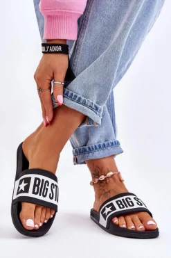Damskie Klasyczne Klapki Big Star LL274739 Czarne