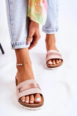 Damskie Klasyczne Klapki Inblu NM000025 Różowe