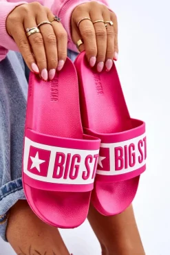 Damskie Klasyczne Klapki Big Star LL274741 Różowe