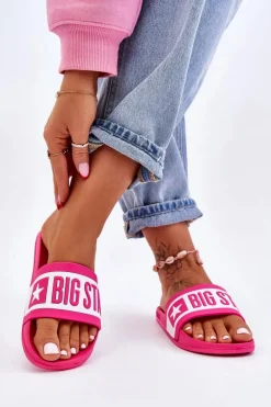 Damskie Klasyczne Klapki Big Star LL274741 Różowe