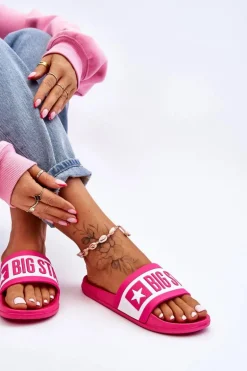 Damskie Klasyczne Klapki Big Star LL274741 Różowe